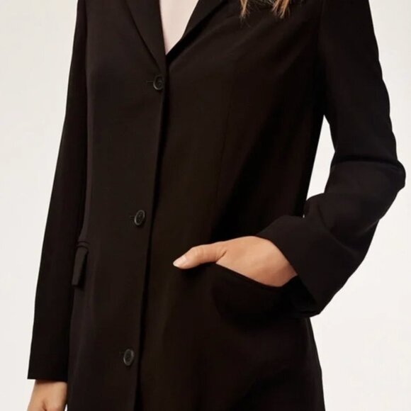Aritzia Babaton Trent Long Blazer Jacket Black Size 0 - Picture 7 of 10